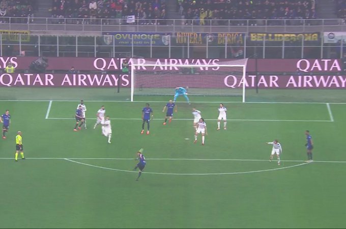 Il gol di Arnautovic contro la Lazio (foto x @RadioSportiva)