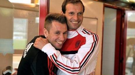 Cassano e Allegri insieme ai tempi del Milan