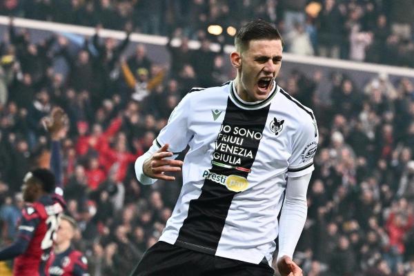 Lorenzo Lucca, attaccante dell'Udinese (foto Udinese)
