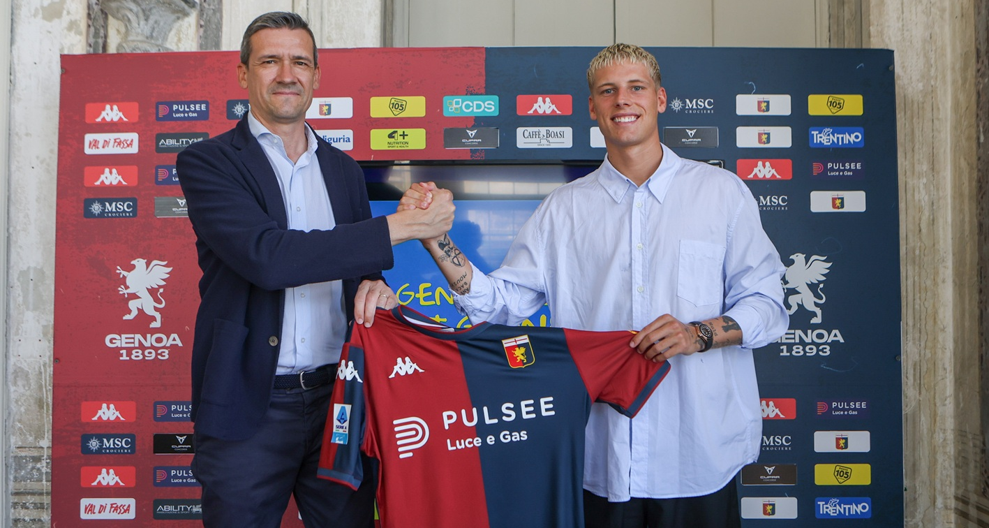 Albert Grønbæk nuovo giocatore del Genoa (foto Genoa)