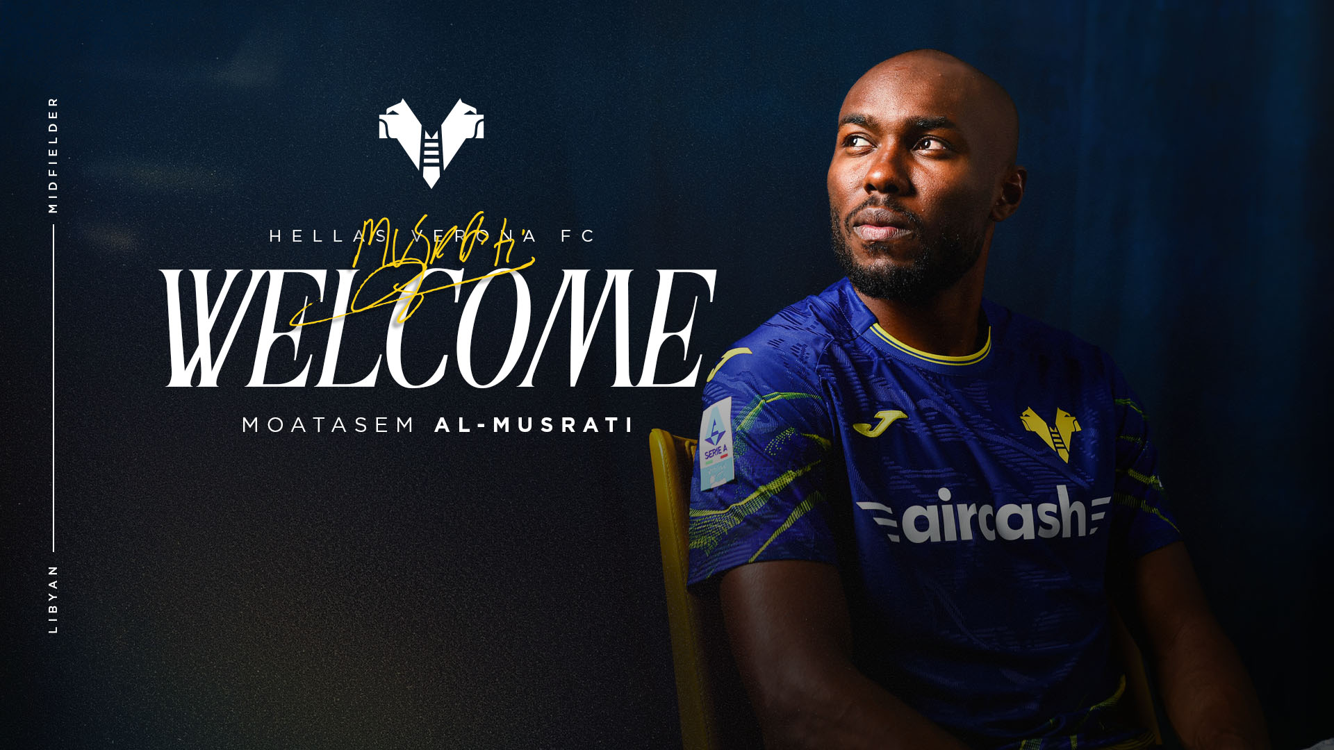 Moatasem Al-Musrati, centrocampista dell'Hellas Verona (Hellas Verona foto)