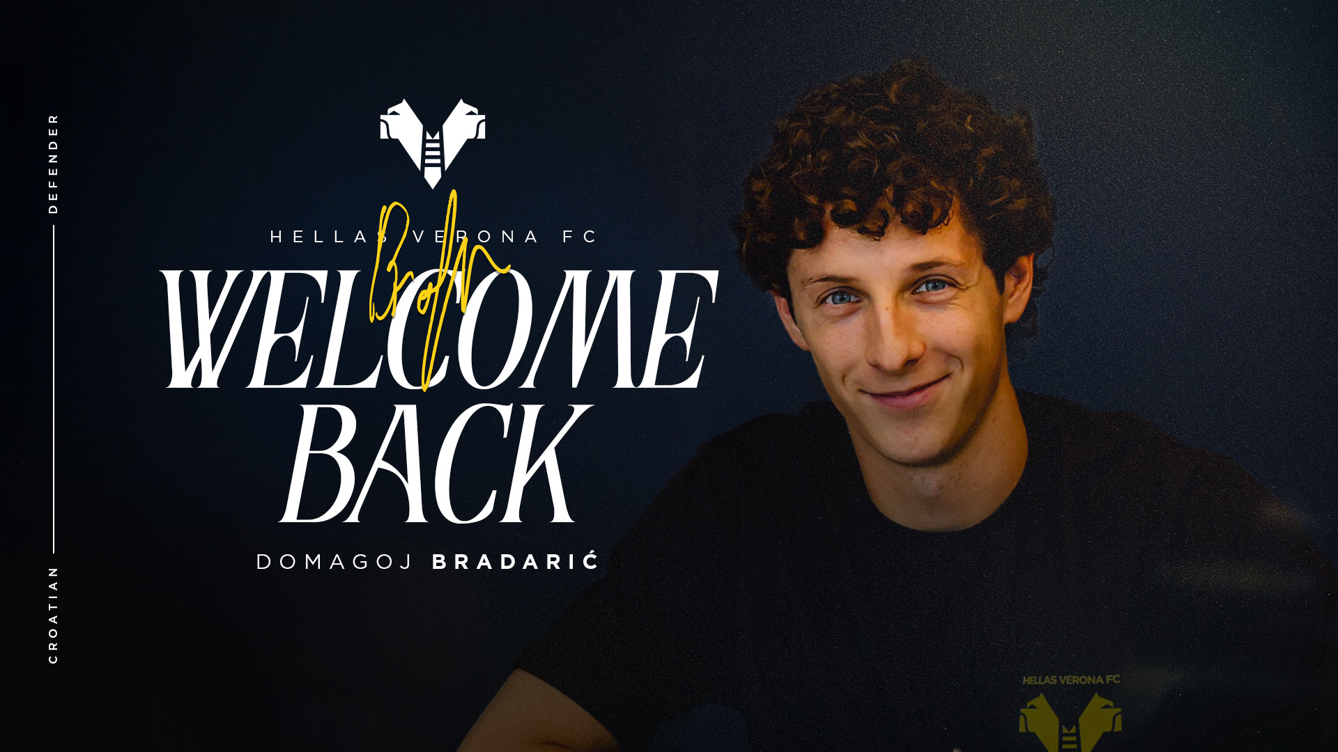 Domagoj Bradarić, terzino dell'Hellas Verona (foto Hellas Verona)