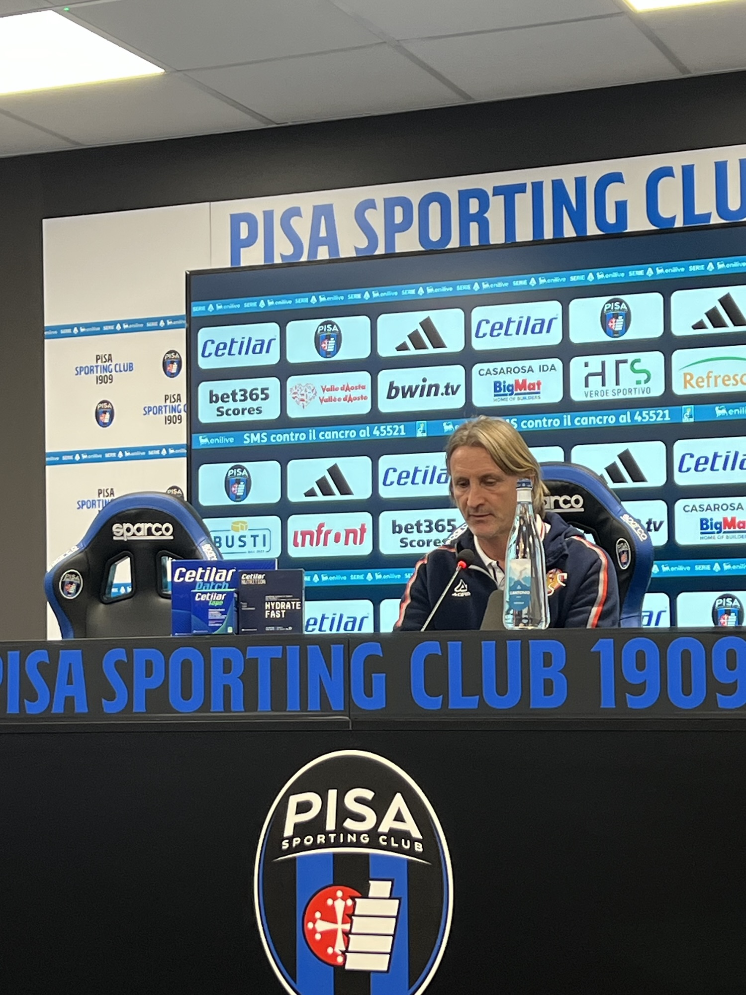 Davide Nicola in conferenza stampa dopo Pisa-Cremonese